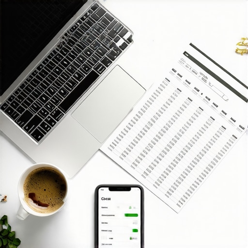 Financial organization tools for credit maintenance A clean desk with tools for tracking credit score and debt management