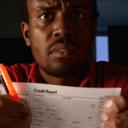 A person analyzing a credit report and discovering hidden debt traps
