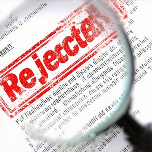 Identifying Advanced Credit Repair Risks A credit report under a magnifying glass with a rejection stamp.