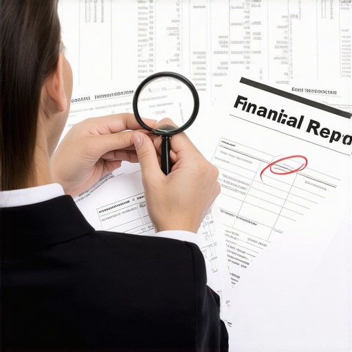 Close up of a person using a magnifying glass to find date errors on a credit report.