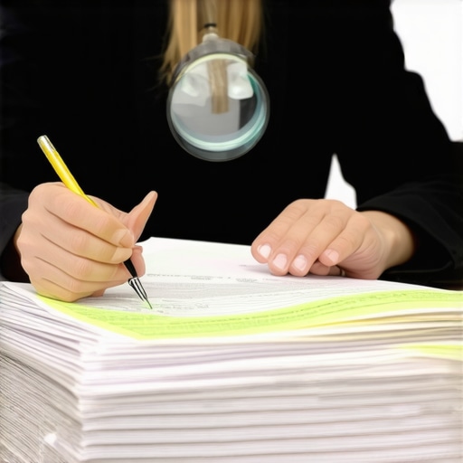Investigating public records for credit repair Close up of person using a magnifying glass to find errors on a credit report judgment entry