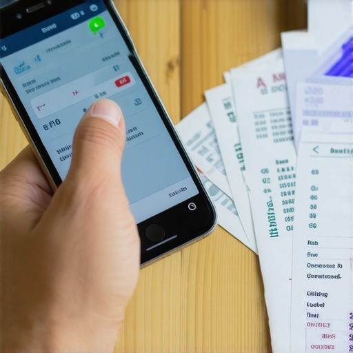 A person connecting their bank account to a credit service to report utility payments.