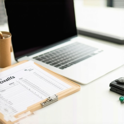 A person organizing credit documents and checking financial spreadsheets for long term maintenance.