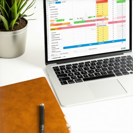 A laptop showing a spreadsheet next to a notebook for manual debt tracking