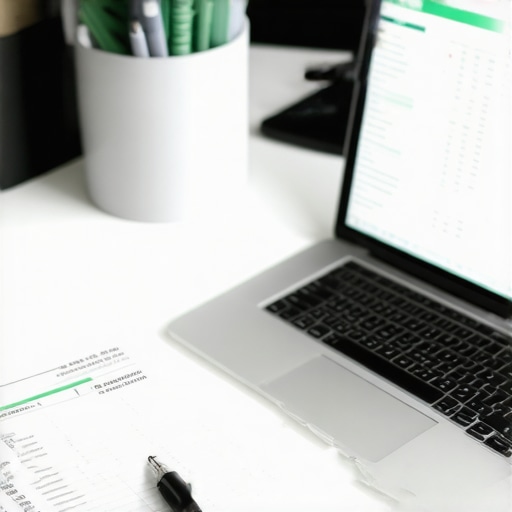 A person using a spreadsheet and paper ledger to maintain their credit score and manage debt.