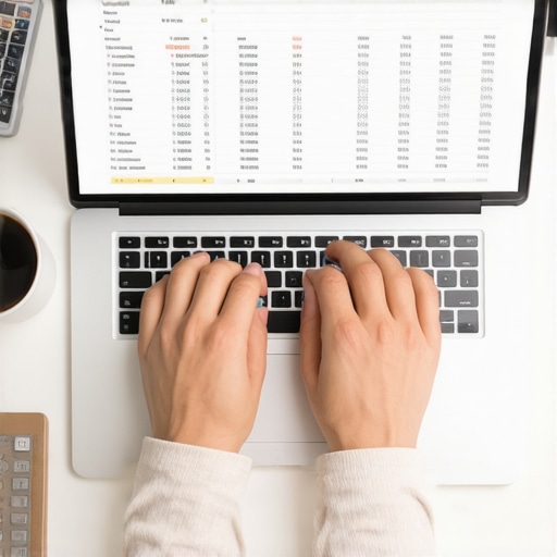 A person using a spreadsheet for debt management and credit tracking.