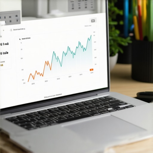 A laptop showing credit score progress and the 15/15 payment strategy for better financial health.
