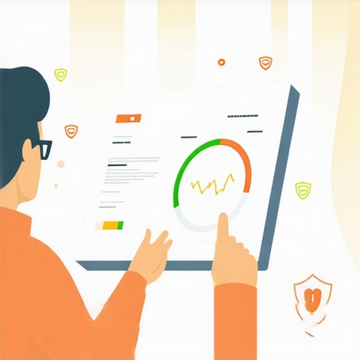 Modern Credit Monitoring Tools A digital tablet displaying credit score growth and financial security icons.
