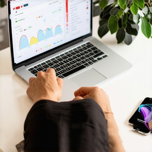 Managing credit scores using digital tools and apps on a laptop