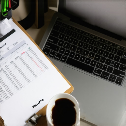 Modern Tools for Credit Management A desk with a laptop, scanner, and files used for credit repair and debt management.