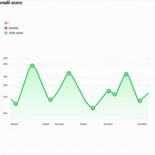 A financial dashboard displaying long-term credit score trends and analytical data.