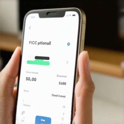A smartphone showing an exceptional FICO credit score