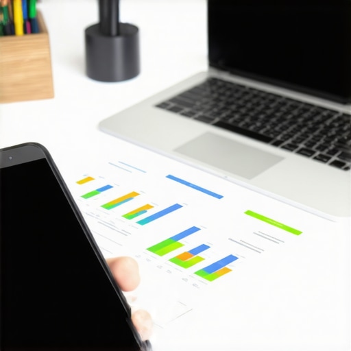 Financial tools and credit monitoring on a laptop and smartphone