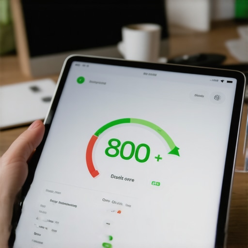 Credit score maintenance dashboard on a tablet