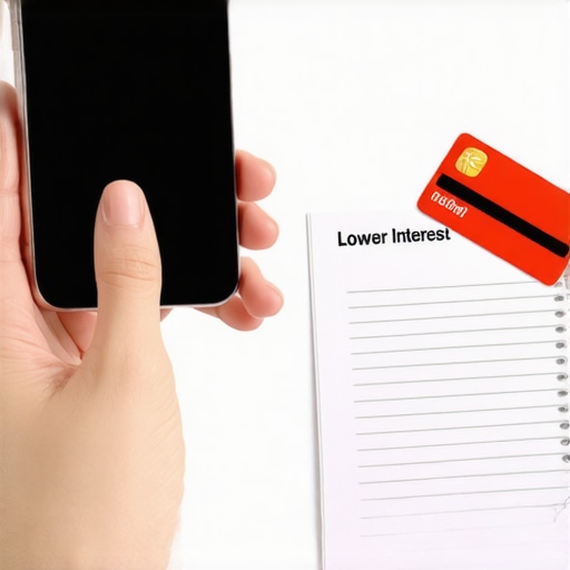 Close up of person calling bank to negotiate credit card interest rates