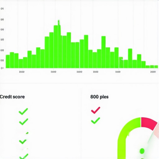 A credit score reaching the 800 range on a digital interface representing long-term financial success.