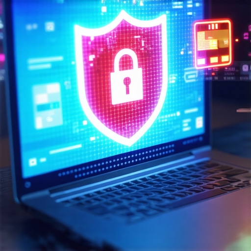 A conceptual image of a digital shield protecting a credit card during an online purchase.