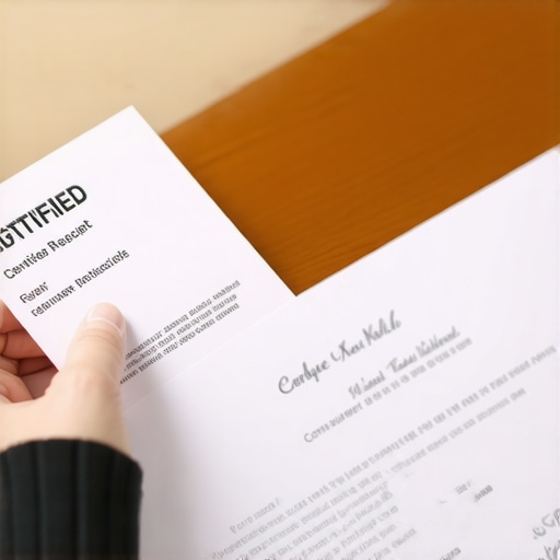 A hand holding a certified mail receipt next to a debt validation letter.