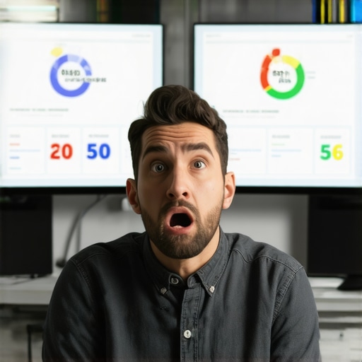 Person comparing different credit score results on two mobile devices.