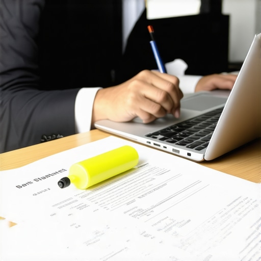 A person highlighting recurring charges on bank statements to save money.