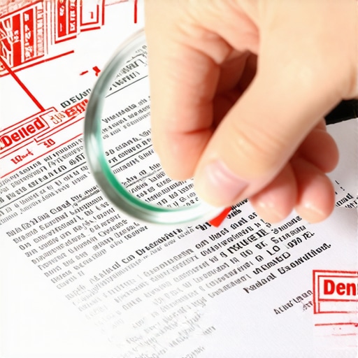 A magnifying glass highlighting errors and flags on a credit report.