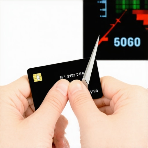 The Risk of Closing Old Credit Accounts Person hesitating to cut an old credit card to avoid a credit score drop.