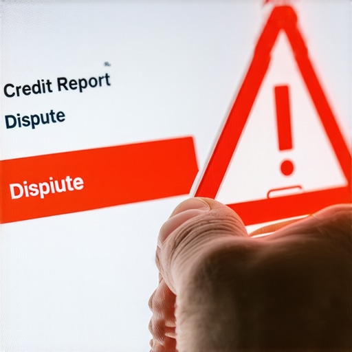 The credit dispute button trap Hand hovering over a credit dispute button on a mobile app screen.