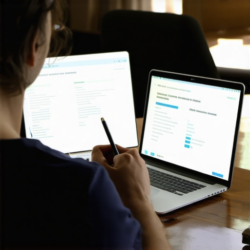 A person researching legitimate credit counseling agencies on a laptop at home.