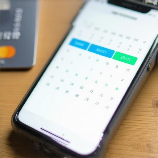 A smartphone calendar showing the 15-15 rule for credit card payments