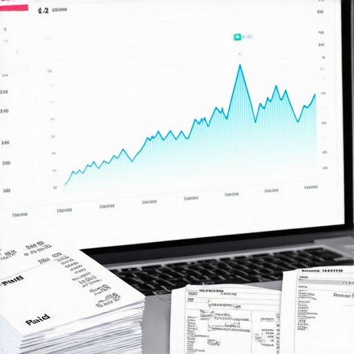 A credit score graph showing a sudden dip next to paid debt documents.